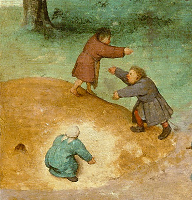 Detail from Pieter Bruegel the elder, 1560, Children's Games